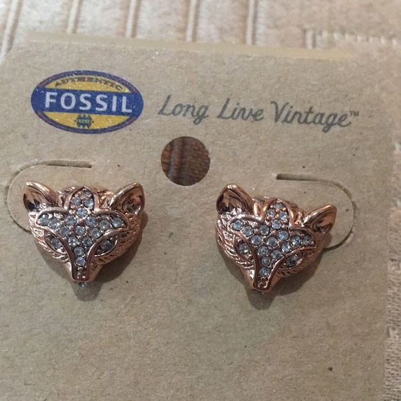 Fossil Fox Stud Earrings - Picture 2 of 6